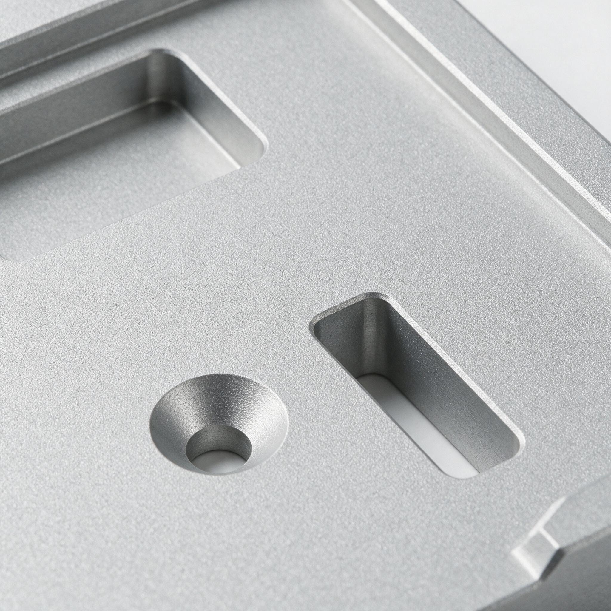 Sand blasted part with uniform matte finish
